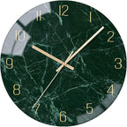 VIKMARI Glass Wall Clock Silent Non Ticking Wall Clock- 12 Inch Quality Quartz Battery Operated Round Easy to Read Home/Office/Classroom/School Clock (Dark Green)