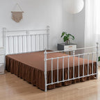 Bed Skirt King Size Ruffled Bed Skirts with Split Corners,14 Inch Drop Dust Ruffle Bed Skirt with Platform,Brown