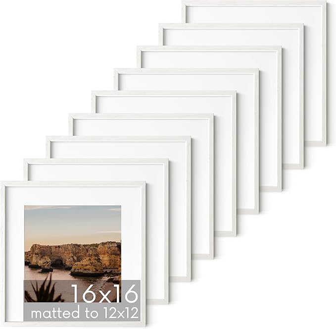 HAUS AND HUES White Square Frames Set of 9-16x16