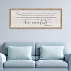 LuZhiQiang Love is Patient Love is Kind Wall Decor 40"X15" Bible Verse Quote 1 Corinthians 13 For Bedroom Above Bed Christianity Couple Sign Large Wood Framed Wall Hanging Art (Wood)