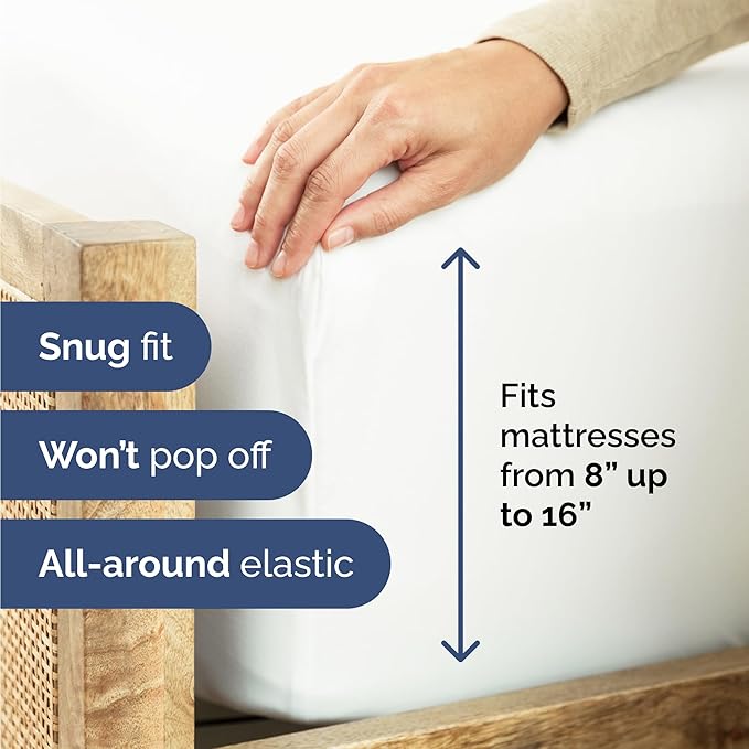 Twin Sheets Set 4 Piece - Includes 2 Pillowcases - Bed Sheets Twin Size - Soft Hotel Luxury Bedding - Cooling, Comfy, Cozy and Breathable - 1 Flat & 1 Fitted & 2 Pillowcases w/ Deep Pockets - White