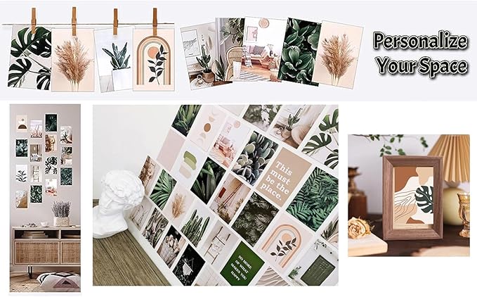 NGETC 50PCS Wall Collage Kit Double-Sided Printed Botanical Illustration Tarot Aesthetic Pictures Retro Wall Art Hippie Room Wall Decor Boho Postcards Pack Nature Posters for Adults Teen Girls Room