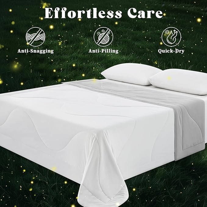 Cooling Comforter Twin Size, Double-Sided Cooling Blanket for Hot Sleepers & Night Sweats, Arc-Chill Q-Max > 0.4 Breathable Ice Blanket, Lightweight Cold Comforter (68''x90'', White)