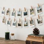 32.8 Ft Hanging Photo Display String with 50 Clips, Boho Picture Frame Wall Decor Banner Art Holder String for Bedroom Room Dorm Cubicle Office Decor