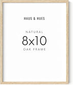 HAUS AND HUES Beige Oak Wood 8x10 Picture Frame - Modern Wood Wall Art Display - Lightweight 8x10 Frame for Art Prints, Photos, Posters - Ready-to-Hang Vertically & Horizontally