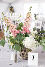 Pink Silk Delphinium Flowers Combo Clematis Greenery 8pcs Long Stem Pink Fake Larkspur Flowers Floral Arrangements for Tall Vase Table Party Home Decor