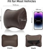 Car Neck Pillow, Car Headrest Pillow for Driving with 2.2" Rear View Blind Spot Mirrors, Memory Foam Car Pillow for Cervical Support, Vehicle Headrest Pillow for Car Seat, Brown