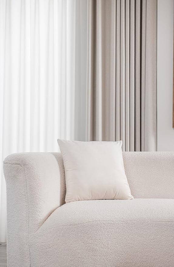 Couch Pillow Covers 24x24 Cream: 2 Pack Cozy Soft Velvet Square Throw Pillow Cases for Farmhouse Home Decor