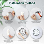 Wall Clock 12 Inches Non-Ticking Wall Clocks Battery Operated Large Easy to Read with Stereoscopic Dial Ultra-Quiet Movement Quartz for Office Classroom School Home Bedroom Kitchen