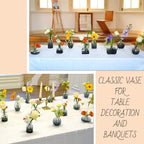 24 Pack Black Clear Bud Vases, Small Glass Mini Vases – Modern Small Decorative Vases in Bulk for Floral Arrangements, Wedding Centerpieces, Table Decor, Home & Party Decorations