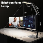 LED Desk Lamp for Home Office, Desk Light for Video Call, 3 Color Temperature 10 Brightness Computer Light, Dimmable Led Desk Light with Memory & Timer Func, Metal Swing Arm Architect Desk Lamp White