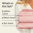 Twin Sheets Set 4 Piece - Includes 2 Pillowcases - Bed Sheets Twin Size - Soft Hotel Luxury Bedding - Cooling, Comfy, Cozy & Breathable - 1 Flat & 1 Fitted & 2 Pillowcases w/ Deep Pockets - Baby Pink