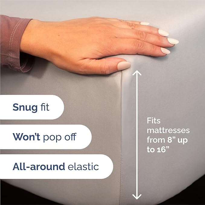 King Sheets Set 6 Piece - Includes 4 Pillowcases - Bed Sheets King Size - Soft Hotel Luxury Bedding - Cooling, Comfy, Cozy & Breathable - 1 Flat & 1 Fitted & 4 Pillowcases w/ Deep Pockets - Light Grey