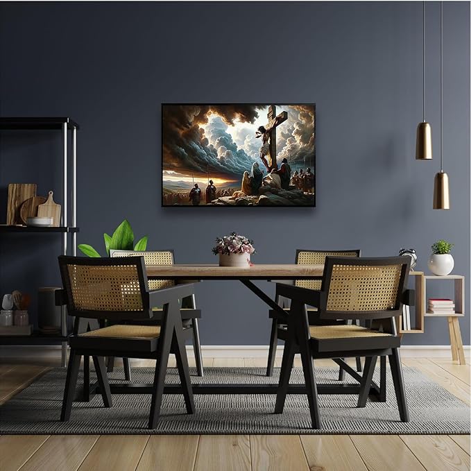 XWNLTEPK Christian Art Crucifixion Print Jesus on the Cross Art Wall Jesus Picture Modern Home Decor Canvas Wall Art Poster