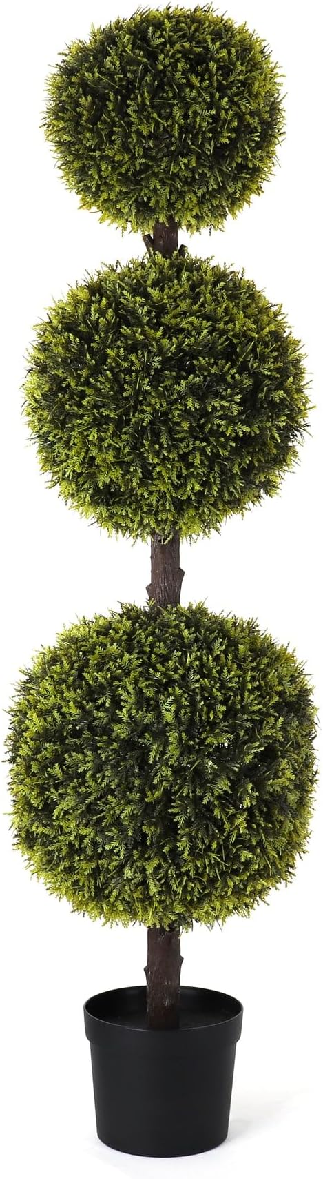 Bornbridge Artificial Yellow Cypress Topiary Ball Tree - Yellow Cypress 4' Ball Tree - Indoor/Outdoor Topiary Trees - Artificial Outdoor Plants - Lifelike Plant (1 Pack)