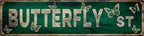 Vintage Tin Sign Retro Metal Butterfly Street Signs Stylish Wall Art Plaques for Home Decor Bathroom Kitchen House and Gothic Wall Decor or as a Unique Poster 16x4 in
