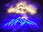 Ulalaza LED Decorative Lights USB Mountains Sunrise Sunset Led Neon Signs Home Decoration Wall Art Holiday Gift Brightness Adjustable 16.5''x11.8''