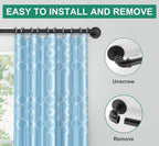 Industrial Curtain Rods, 2 Pack 1 Inch Heavy Duty Curtain Rods, Indoor/Outdoor Curtain Rod, Wrap Around Blackout Curtain Rod, Rustic Black Drapery Rods for Windows 36 to 72 inch