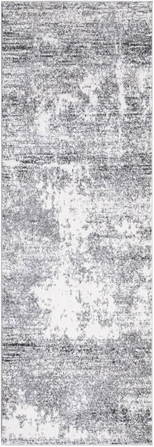 Keen Home Design Area Runner Rugs - 2x12 Non-Shedding, Abstract Runner for Kitchen, Living Room, Bedroom, Dining Room, Entryway - Size: 2'8" x 11'11", Abstract Cream/Grey