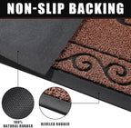 Yimobra Welcome Mat, Heavy Duty Sturdy Door Mats for Home Entrance Outdoor Indoor, Front Doormat for Outside Patio Floor Entry Porch Garage Office, Waterproof, Low Profile, 47 x 24, Maroon