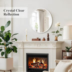 Fabuday White Round Mirror for Wall 20 inch - Circle Mirror for Bathroom, Entryway, Living Room, Hallway, Bedroom Decor, Small Matte Frame Mirrors