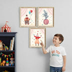 Circus Nursery Wall Art Prints (Set of 3) - Unframed - 11x14 | Delightful and Colorful Unframed 8x10 Inches Prints | Wall Art for Kids | Kids Room Décor | Classroom Décor | Bedroom Wall Décor