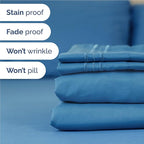 Full Size 4 Piece Sheet Set - Comfy Breathable & Cooling Bed Sheets Set - Hotel Luxury Bedding for Women, Men, Kids, Teens, Boys & Girls - Deep Pockets, Soft and Wrinkle Free - Oeko-Tex - Denim Blue
