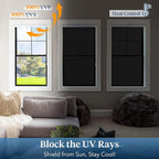 Haton Blackout Window Film, Frosted Privacy Cover for Glass, Sun Light Blocking Black Out Window Tint, Static Cling Room Darkening Heat Control Shades for Home Day and Night, Black 35.4" x 78.7"