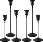 Candlestick Holders Black, 6 Packs Taper Candle Holder for Candlesticks, Candle Sticks Holder Decor for Home Decor