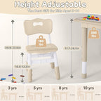 Toddler Table and Chair Set, Height Adjustable-Upgrade Kids Table and 2 Chairs for Ages 3-8, Multi-Activity Toddler Play Table with Graffiti Desktop for Home/Daycare/Classroom