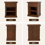 Mason Nightstand, Solid Wood End Table with Drawer, Timeless Classic Side Table for Bedroom, Living Room or Home Offices