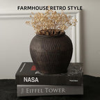 Farmhouse Vase for Home Decor, Vintage Rustic Terracotta Flower Vase Suitable for Home Decor, Living Room, Shelf, Dining Table. ZSHLXM