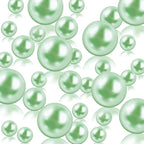 200 PCS Green Vase Fillers, Pearls Bead for Centerpieces Vases, 10/14/20 MM No Hole Beads, Fake Pearls for Wedding Birthday Anniversary Theme Party Table Centerpieces Decor