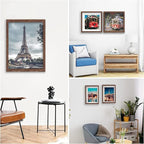 8x10 Picture Frame Set of 6, Display Pictures 5x7 with Mat or 8x10 Without Mat for Wall Mounting, Rustic Brown