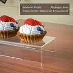 Clear Riser Display Shelf 3pcs, Desktop Rectangular Acrylic Display Shelves Storage Organizer, Acrylic Stands for Funko Pop Figure, Bags, Shoes, Spice Jars, Skincare, Cosmetics - 12-2'', 3'',