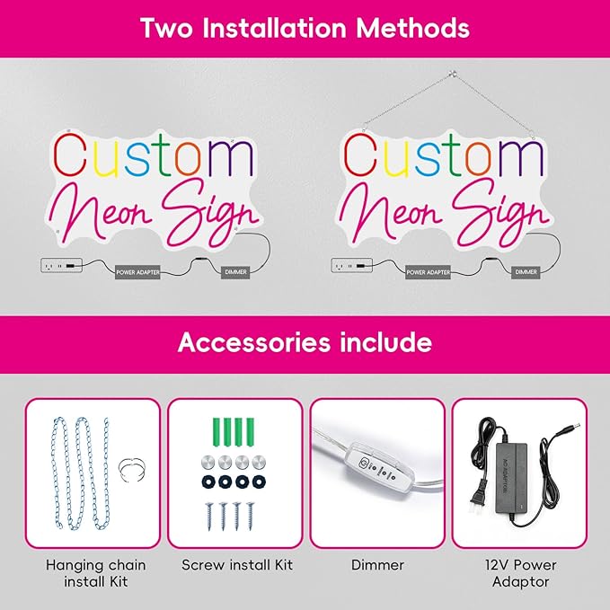 IbayNawi Custom Neon Signs, Personalized Large Neon Sign for Wall Decor, Colorful Neon Sign Custom Wedding Birthday Party Gift Neon Name Sign