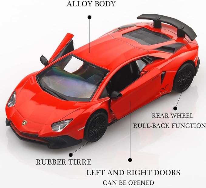 1/36 Scale LP750-4 SV Diecast Cars Models,Pull Back Vehicles Toy Cars,Cars Gifts for Boys Girls