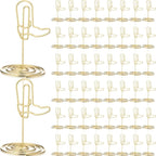 48 Pcs Gold Cowboy Boots Photo Holders Table Number Photo Clips Holder Cowboy Boots Decoration Name Place Card Stand for Centerpieces Wedding Reception, Party, Birthday