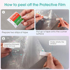 Beautyhero Window Privacy Film, Rainbow Reeded Glass Cling, 3D Decorative Coverings with UV Blocking, Static Cling for Bathroom Doors Cabinet