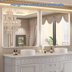 WEER White Bathroom Mirror 36X36 Inch, Rounded Rectangle White Metal Frame Mirror, Matte White Bathroom Vanity Mirror with Tempered Glass, Anti-Rust, Hangs Horizontally or Vertically