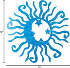 Riverside Designs Wacky Solar Moon Metal Wall Art Steel Outdoor Decor | Heavy-Duty and Waterproof | Made in USA (Teal, 18L x 18W)