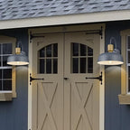 Outdoor Barn Light Gooseneck Barn Light, Farmhouse Exterior Wall Mount Light Vintage Wall Lighting Fixture Industrial Sconce Lantern for Porch, Entryway, Garage, Blue, 1 Pack