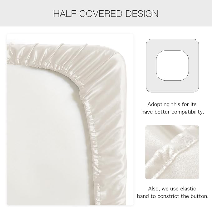 Yates Home PU Leather Couch Sofa Cushion Slipcover Water-Proof Elastic Chair RV Seat Covers Loveseat Sofa Furniture Protector Slip Cover for Settee Seater Replacement in Living Room（Sofa, Ivory）