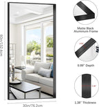 Black Bathroom Mirror, 30x60 Inch Rectangular Deep Frame Mirror, Large Wall Mounted Bathroom Vanity Mirror Over Sink for Bedroom,Restroom, Living Room, Hangs Vertically or Horizontally