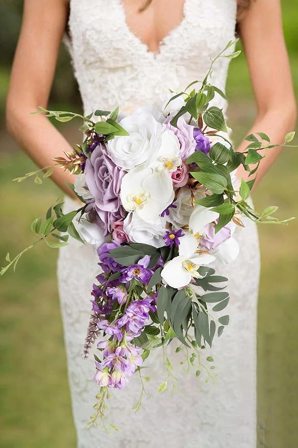 Purple Delphinium Artificial Flowers 29.5" with Clematis Greenery 8PCS Long Stem Flowers for Tall Vase Purple Silk Flowers for Faux Flowers Arrangement Home Party Wedding Decor