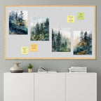 SIGNWIN Adhesive Canvas Poster Green & Teal Watercolor Forest Pine Trees Nature Wilderness Photography Realism Decorative Rustic Cozy Zen for Living Room, Bedroom, Office - 8"x10"x 4