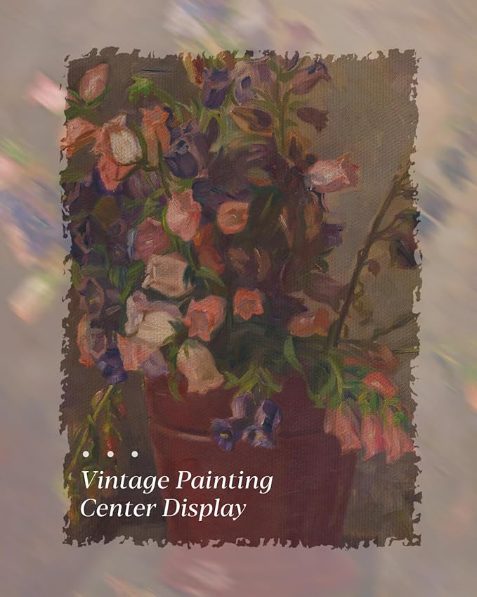 HUARCEY Gold Framed Vintage Wall Art for Living Room, Flower Painting Canvas Prints Shelf Decor for Kitchen, Aesthetic Room Decor Bedroom Wall Art, Floral Artwork for Friends or Family 8"x10"