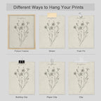 SIGNWIN Poster Bathroom Decor 11"x14", Wall Art Room Decor Multicolor for Living Room, Bedroom, Office Vintage Wildflower Plant Collage Drawing Nature Wilderness Plant Art Floral Botanical