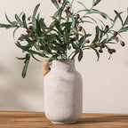 Ceramic Flower Vase Home Decor - 9.7 inch Large White Rustic Table Flowers Vases Living Room Bedroom Plant Decoration Farmhouse Vintage for Kitchen Shelf Office Coffee Dining Desk House Women