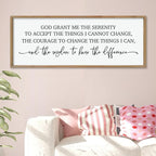 ZZJJHYWGQ Bible Verse Wall Decor Serenity Prayer Inspirational Religious Art, 40''×15'' Rustic Christian God Grant Me Saying Horizontal Holy Catholic Scripture Sign for Living Room Large Wall Hanging (Wood)